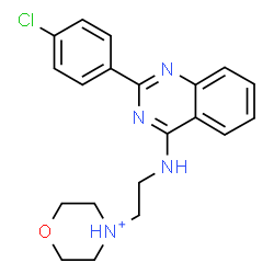 ChemSpider 2D Image | 4-(2-{[2-(4-Chlorophenyl)-4-quinazolinyl]amino}ethyl)morpholin-4-ium | C20H22ClN4O