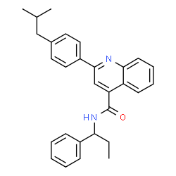 ChemSpider 2D Image | 2-(4-Isobutylphenyl)-N-(1-phenylpropyl)-4-quinolinecarboxamide | C29H30N2O