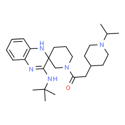 ChemSpider 2D Image | 2-(1-Isopropyl-4-piperidinyl)-1-{3'-[(2-methyl-2-propanyl)amino]-1H,1'H-spiro[piperidine-3,2'-quinoxalin]-1-yl}ethanone | C26H41N5O