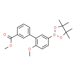 ChemSpider 2D Image | Methyl 2'-methoxy-5'-(4,4,5,5-tetramethyl-1,3,2-dioxaborolan-2-yl)-3-biphenylcarboxylate | C21H25BO5