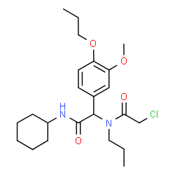 ChemSpider 2D Image | 2-Chloro-N-[2-(cyclohexylamino)-1-(3-methoxy-4-propoxyphenyl)-2-oxoethyl]-N-propylacetamide | C23H35ClN2O4