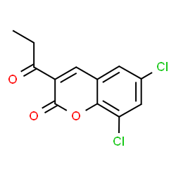 ChemSpider 2D Image | 6,8-Dichloro-3-propionyl-2H-chromen-2-one | C12H8Cl2O3