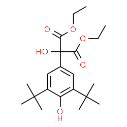 ChemSpider 2D Image | Diethyl 2-(3,5-di-tert-butyl-4-hydroxyphenyl)-2-hydroxymalonate | C21H32O6