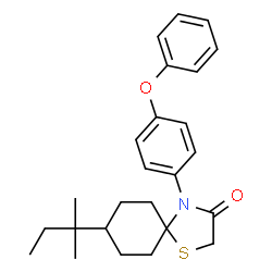 ChemSpider 2D Image | 8-(2-Methyl-2-butanyl)-4-(4-phenoxyphenyl)-1-thia-4-azaspiro[4.5]decan-3-one | C25H31NO2S