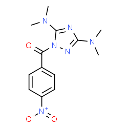 ChemSpider 2D Image | [3,5-Bis(dimethylamino)-1H-1,2,4-triazol-1-yl](4-nitrophenyl)methanone | C13H16N6O3