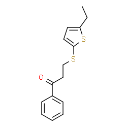ChemSpider 2D Image | 3-[(5-Ethyl-2-thienyl)sulfanyl]-1-phenyl-1-propanone | C15H16OS2