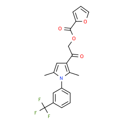 ChemSpider 2D Image | 2-{2,5-Dimethyl-1-[3-(trifluoromethyl)phenyl]-1H-pyrrol-3-yl}-2-oxoethyl 2-furoate | C20H16F3NO4