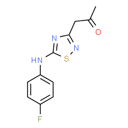 ChemSpider 2D Image | 1-{5-[(4-Fluorophenyl)amino]-1,2,4-thiadiazol-3-yl}acetone | C11H10FN3OS