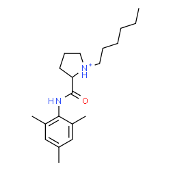 ChemSpider 2D Image | 1-Hexyl-2-(mesitylcarbamoyl)pyrrolidinium | C20H33N2O