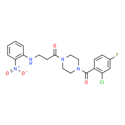 ChemSpider 2D Image | 1-[4-(2-Chloro-4-fluorobenzoyl)-1-piperazinyl]-3-[(2-nitrophenyl)amino]-1-propanone | C20H20ClFN4O4