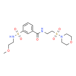 ChemSpider 2D Image | 3-[(2-Methoxyethyl)sulfamoyl]-N-[2-(4-morpholinylsulfonyl)ethyl]benzamide | C16H25N3O7S2