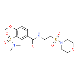 ChemSpider 2D Image | 3-(Dimethylsulfamoyl)-4-methoxy-N-[2-(4-morpholinylsulfonyl)ethyl]benzamide | C16H25N3O7S2