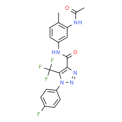 ChemSpider 2D Image | N-(3-Acetamido-4-methylphenyl)-1-(4-fluorophenyl)-5-(trifluoromethyl)-1H-1,2,3-triazole-4-carboxamide | C19H15F4N5O2