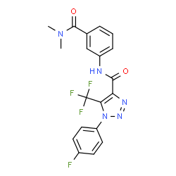 ChemSpider 2D Image | N-[3-(Dimethylcarbamoyl)phenyl]-1-(4-fluorophenyl)-5-(trifluoromethyl)-1H-1,2,3-triazole-4-carboxamide | C19H15F4N5O2