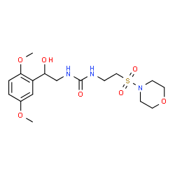 ChemSpider 2D Image | 1-[2-(2,5-Dimethoxyphenyl)-2-hydroxyethyl]-3-[2-(4-morpholinylsulfonyl)ethyl]urea | C17H27N3O7S