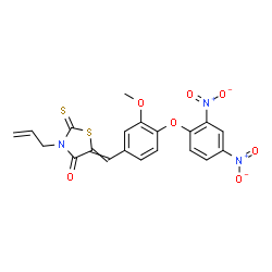 ChemSpider 2D Image | 3-Allyl-5-[4-(2,4-dinitrophenoxy)-3-methoxybenzylidene]-2-thioxo-1,3-thiazolidin-4-one | C20H15N3O7S2
