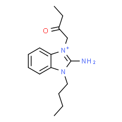 ChemSpider 2D Image | 2-Amino-1-butyl-3-(2-oxobutyl)-1H-3,1-benzimidazol-3-ium | C15H22N3O