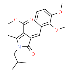ChemSpider 2D Image | Methyl (4E)-4-(2,3-dimethoxybenzylidene)-1-isobutyl-2-methyl-5-oxo-4,5-dihydro-1H-pyrrole-3-carboxylate | C20H25NO5