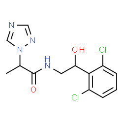 ChemSpider 2D Image | N-[2-(2,6-Dichlorophenyl)-2-hydroxyethyl]-2-(1H-1,2,4-triazol-1-yl)propanamide | C13H14Cl2N4O2