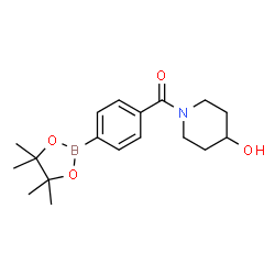 ChemSpider 2D Image | (4-Hydroxy-1-piperidinyl)[4-(4,4,5,5-tetramethyl-1,3,2-dioxaborolan-2-yl)phenyl]methanone | C18H26BNO4