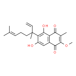 ChemSpider 2D Image | 6-linalyl-2-O,3-dimethylflaviolin | C22H26O5