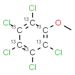 ChemSpider 2D Image | 1,2,3,4,5-Pentachloro-6-methoxy(~13~C_6_)benzene | C13C6H3Cl5O