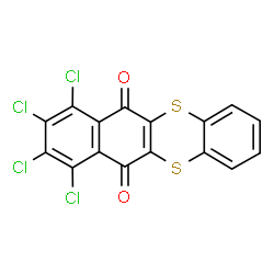 ChemSpider 2D Image | 7,8,9,10-Tetrachlorobenzo[b]thianthrene-6,11-dione | C16H4Cl4O2S2