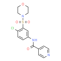 ChemSpider 2D Image | N-[4-Chloro-3-(4-morpholinylsulfonyl)phenyl]isonicotinamide | C16H16ClN3O4S