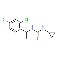 ChemSpider 2D Image | 1-Cyclopropyl-3-[1-(2,4-dichlorophenyl)ethyl]thiourea | C12H14Cl2N2S