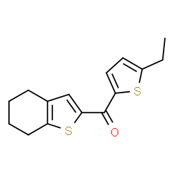 ChemSpider 2D Image | (5-Ethyl-2-thienyl)(4,5,6,7-tetrahydro-1-benzothiophen-2-yl)methanone | C15H16OS2