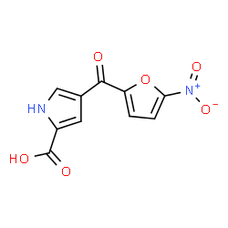 ChemSpider 2D Image | 4-(5-Nitro-2-furoyl)-1H-pyrrole-2-carboxylic acid | C10H6N2O6