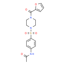 ChemSpider 2D Image | N-(4-{[4-(2-Furoyl)-1-piperazinyl]sulfonyl}phenyl)acetamide | C17H19N3O5S