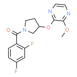 ChemSpider 2D Image | (2,4-Difluorophenyl){3-[(3-methoxy-2-pyrazinyl)oxy]-1-pyrrolidinyl}methanone | C16H15F2N3O3