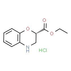 ChemSpider 2D Image | Ethyl (2S)-3,4-dihydro-2H-1,4-benzoxazine-2-carboxylate hydrochloride (1:1) | C11H14ClNO3