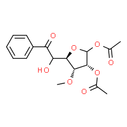 ChemSpider 2D Image | (5xi)-1,2-Di-O-acetyl-3-O-methyl-6-phenyl-D-ribo-hexodialdo-1,4-furanose | C17H20O8