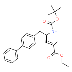 ChemSpider 2D Image | Ethyl (2E,4R)-5-(4-biphenylyl)-2-methyl-4-({[(2-methyl-2-propanyl)oxy]carbonyl}amino)-2-pentenoate | C25H31NO4