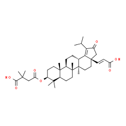 ChemSpider 2D Image | 4-({(3aS,5aR,5bR,7aR,9S,11aR,11bR,13aS)-3a-[(E)-2-Carboxyvinyl]-1-isopropyl-5a,5b,8,8,11a-pentamethyl-2-oxo-3,3a,4,5,5a,5b,6,7,7a,8,9,10,11,11a,11b,12,13,13a-octadecahydro-2H-cyclopenta[a]chrysen-9-yl
}oxy)-2,2-dimethyl-4-oxobutanoic acid (non-preferred name) | C38H56O7