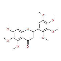 ChemSpider 2D Image | 5,6,7-Trimethoxy-2-(2,3,4,5-tetramethoxyphenyl)-4H-chromen-4-one | C22H24O9