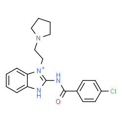 ChemSpider 2D Image | 2-[(4-Chlorobenzoyl)amino]-3-[2-(1-pyrrolidinyl)ethyl]-1H-benzimidazol-3-ium | C20H22ClN4O