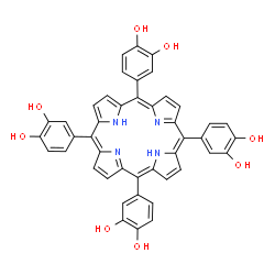 ChemSpider 2D Image | 4,4',4'',4'''-(5,10,15,20-Porphyrintetrayl)tetra(1,2-benzenediol) | C44H30N4O8
