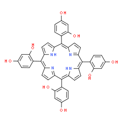 ChemSpider 2D Image | 4,4',4'',4'''-(5,10,15,20-Porphyrintetrayl)tetra(1,3-benzenediol) | C44H30N4O8