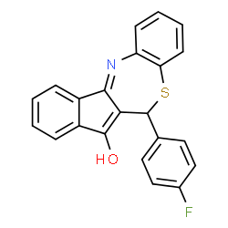 ChemSpider 2D Image | 6-(4-Fluorophenyl)-6H-benzo[b]indeno[1,2-e][1,4]thiazepin-5-ol | C22H14FNOS