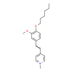 ChemSpider 2D Image | 4-{2-[4-(Hexyloxy)-3-methoxyphenyl]vinyl}-1-methylpyridinium | C21H28NO2