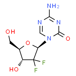 ChemSpider 2D Image | 4-Amino-1-(2-deoxy-2,2-difluoro-beta-D-erythro-pentofuranosyl)-1,3,5-triazin-2(1H)-one | C8H10F2N4O4