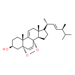 ChemSpider 2D Image | (1S,2R,5S,6R,10R,13S,15S)-5-[(3E,5S)-5,6-Dimethyl-3-hepten-2-yl]-6,10-dimethyl-16,17-dioxapentacyclo[13.2.2.0~1,9~.0~2,6~.0~10,15~]nonadeca-8,18-dien-13-ol | C28H42O3