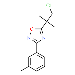 ChemSpider 2D Image | 5-(1-Chloro-2-methyl-2-propanyl)-3-(3-methylphenyl)-1,2,4-oxadiazole | C13H15ClN2O