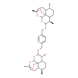 ChemSpider 2D Image | (5R,9R,13R,1'S,5'R,9'R,13'S)-10,10'-[1,4-Phenylenebis(methyleneoxy)]bis(1,5,9-trimethyl-11,14,15,16-tetraoxatetracyclo[10.3.1.0~4,13~.0~8,13~]hexadecane) | C38H54O10