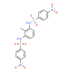 ChemSpider 2D Image | N,N'-(2-Methyl-1,3-phenylene)bis(4-nitrobenzenesulfonamide) | C19H16N4O8S2