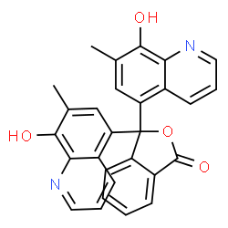 ChemSpider 2D Image | 3,3-Bis(8-hydroxy-7-methyl-5-quinolinyl)-2-benzofuran-1(3H)-one | C28H20N2O4