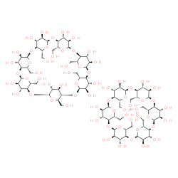 ChemSpider 2D Image | (1S,3R,5R,6S,8R,10R,11S,13R,15R,16S,18R,20R,21S,23R,25R,26S,28R,30R,31R,32R,33R,34R,35R,36R,37R,38R,39R,40R,41R,42R)-5,10,15,20,25,30-Hexakis(hydroxymethyl)-2,4,7,9,12,14,17,19,22,24,27,29-dodecaoxahe
ptacyclo[26.2.2.2~3,6~.2~8,11~.2~13,16~.2~18,21~.2~23,26~]dotetracontane-31,32,33,34,35,36,37,38,39,40,41,42-dodecol - (1S,3R,5R,6S,8R,10R,11S,13R,15R,16S,18R,20R,21S,23R,25R,26S,28R,30R,31S,33R,35R,3
6R,37R,38R,39R,40R,41R,42R,43R,44R,45R,46R,47R,48R,49R)-5,10,15,20,25,30,35-heptakis(hydroxymethyl)-2,4,7,9,12,14,17,19,22,24,27,29,32,34-tetradecaoxaoctacyclo[31.2.2.2~3,6~.2~8,11~.2~13,16~.2~18,21~.
2~23,26~.2~28,31~]nonatetracontane-36,37,38,39,40,41,42,43,44,45,46,47,48,49-tetradecol (1:1) (non-preferred name) | C78H130O65